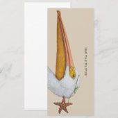 Carte à plat pélican et étoile de mer (Devant / Derrière)