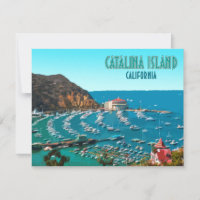 Carte à plat père Noël Catalina Island California