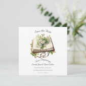 Carte à plat pour annoncer la date de sauvegarde N (Debout devant)