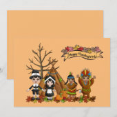 Carte à plat pour enfants du jour de l'Action de g (Devant / Derrière)