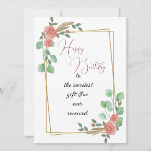 Carte à plat pour l'anniversaire de la fille