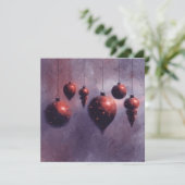 Carte à plat Red Baubles (Debout devant)