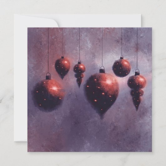 Carte à plat Red Baubles (Devant)