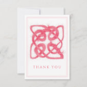 Carte à plat rose CELTIC KNOT 3.5x5 Merci (Devant)