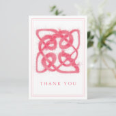 Carte à plat rose CELTIC KNOT 3.5x5 Merci (Debout devant)