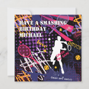 Carte à plat 🎾 Smashday Tennis Birthday