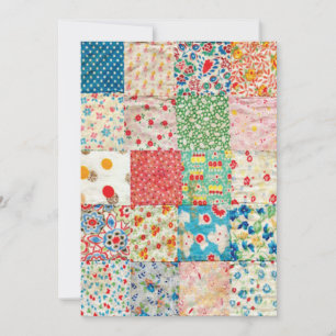 Carte à plat vintage Patchwork Quilt