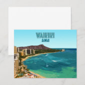Carte à plat Waikiki Beach Honolulu Oahu Hawaii (Devant / Derrière)
