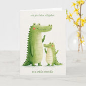 Carte À plus tard Alligator (Fleur jaune)