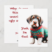 Carte À poils durs allemande pour pointeur de Noël (Devant / Derrière)