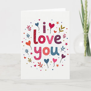 Carte à pois en polka simple d'amour