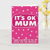 Carte à pois jour des Mums Fuchsia (Fleur jaune)