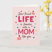 Carte à pois pour la plus douce des mamans (Fleur jaune)