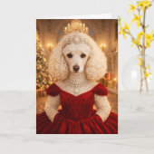 Carte A Poodle Christmas Holiday Card (Fleur jaune)
