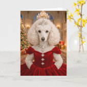 Carte A Poodle Christmas Holiday Card (Fleur jaune)