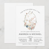 Carte À propos de Hatch | Baby shower de révélation de P (Devant / Derrière)