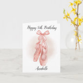 Carte à puce à ballet personnalisée pour 5e annive (Fleur jaune)