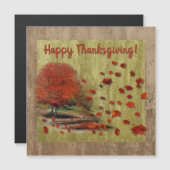 Carte à puce Feuille en baisse de Thanksgiving (Devant / Derrière)