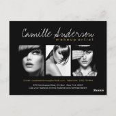 Carte à puce pour maquillage noir et or (Dos)