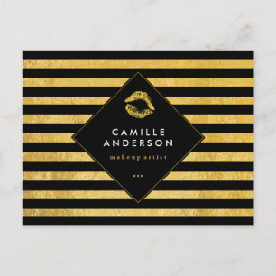 Carte à puce pour maquillage noir et or