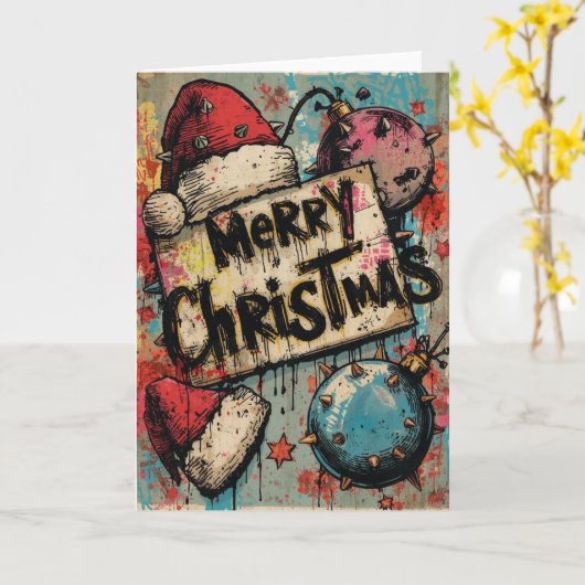 Carte A punk christmas card (Fleur jaune)