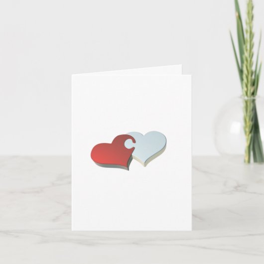 Carte à puzzle à deux coeurs (Devant)