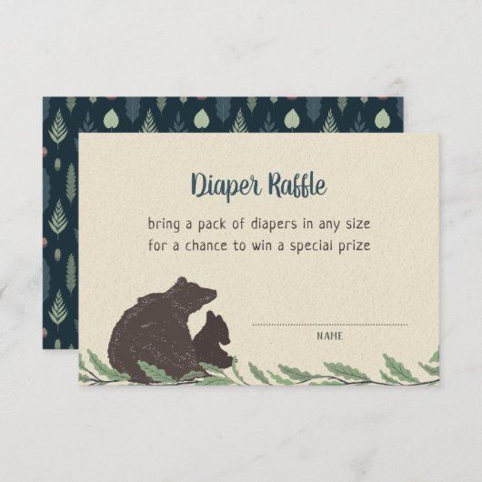 Carte à rabat pour Baby shower rustique Little Bea (Devant / Derrière)