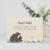 Carte à rabat pour Baby shower rustique Little Bea (Debout devant)