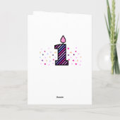 Carte Ă?re fille d'anniversaire de rose et de pourpre (Dos)