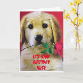 CARTE **A ROSE** FOR MY NIECE "YOUR BIRTHDAY CARD" (Fleur jaune)