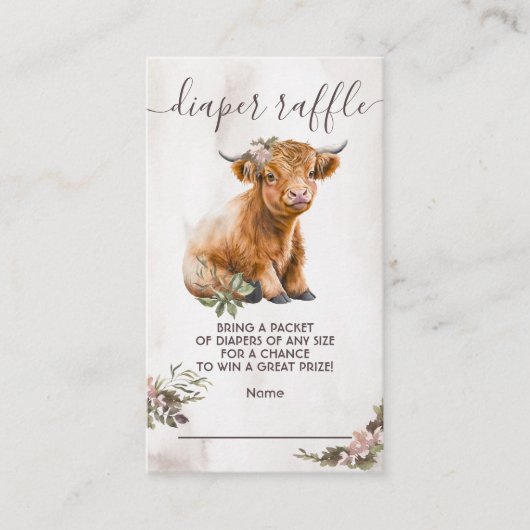 Carte à roulettes à fleurs de vache Highland (Devant)