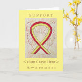 Carte à ruban de sensibilisation rouge et jaune Cu (Fleur jaune)