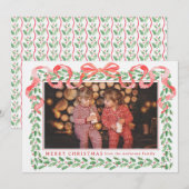Carte à ruban Holly Christmas Grandmillennial (Devant / Derrière)