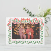 Carte à ruban Holly Christmas Grandmillennial (Debout devant)