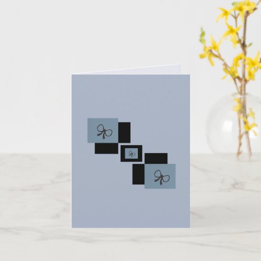 Carte à ruban noir (Fleur jaune)