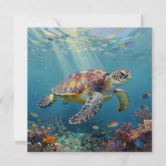Carte A Sea Turtle Themed Blank (Devant)