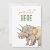 Carte à signe modifiable Dinosaure 5x7 (Devant)