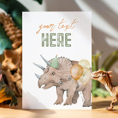 Carte à signe modifiable Dinosaure 5x7