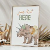 Carte à signe modifiable Dinosaure 5x7
