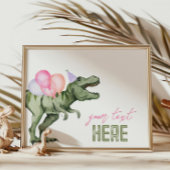 Carte à signe modifiable Dinosaure 7x5