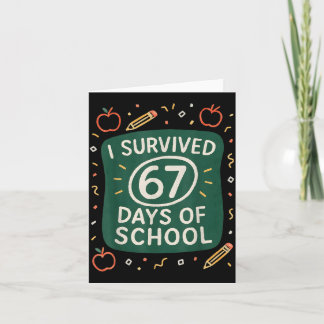 Carte A survécu 67 jours d'école drôle six sept mains
