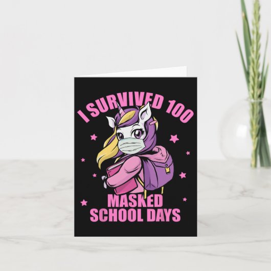 Carte A survécu à 100 jours d'école masqués (Devant)