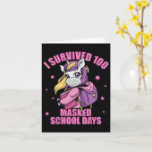 Carte A survécu à 100 jours d'école masqués (Fleur jaune)