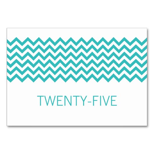 Carte à table Aqua Simple Chevron (Devant)