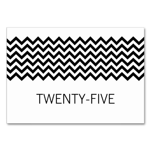 Carte à table Ebony Simple Chevron (Devant)
