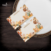 Carte à table plate en blanc Thanksgiving Florals