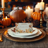 Carte à table plate en blanc Thanksgiving Florals