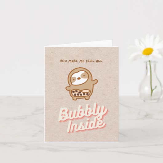 Carte à thé à bulle Sloth (Petite plante)