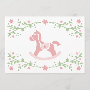 Carte à thème baby shower / Cheval à rochers