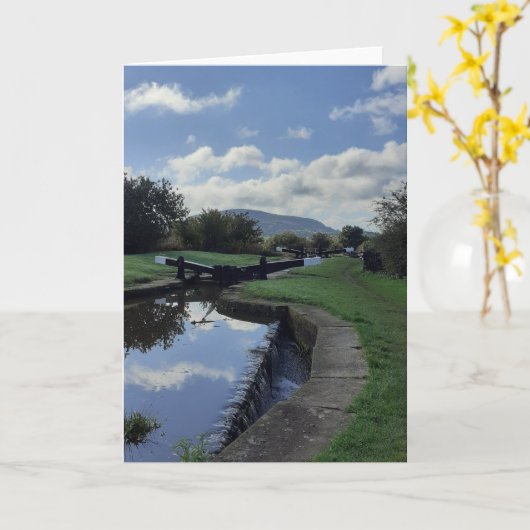 Carte à thème Canal. Vide pour ton propre message. (Fleur jaune)